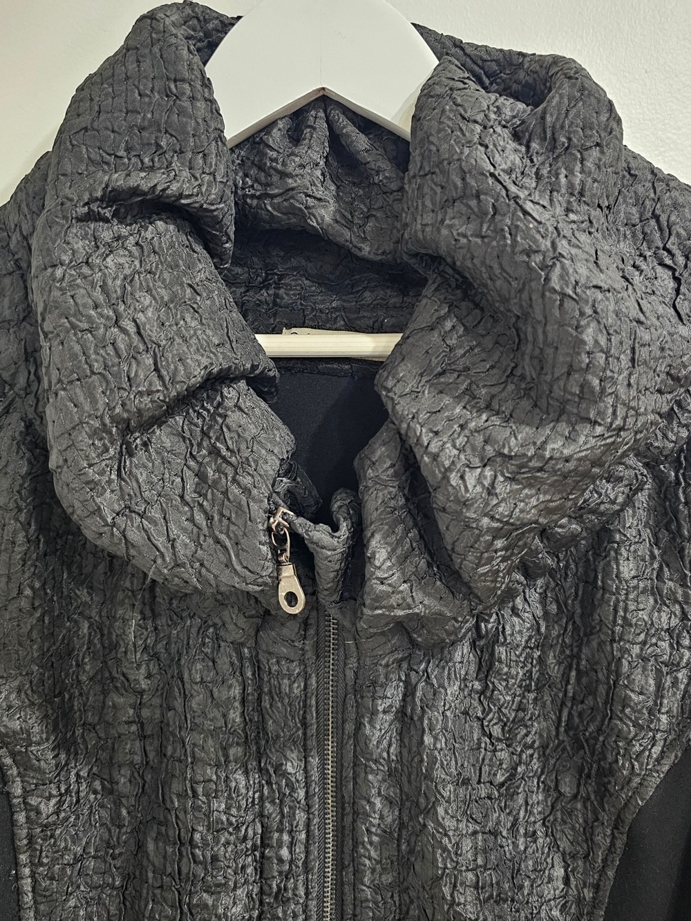 Hammock & Vine Textured Black Cowl Neck Jacket 18 Avant Garde ArtToWear Minimal - Picture 4 of 16
